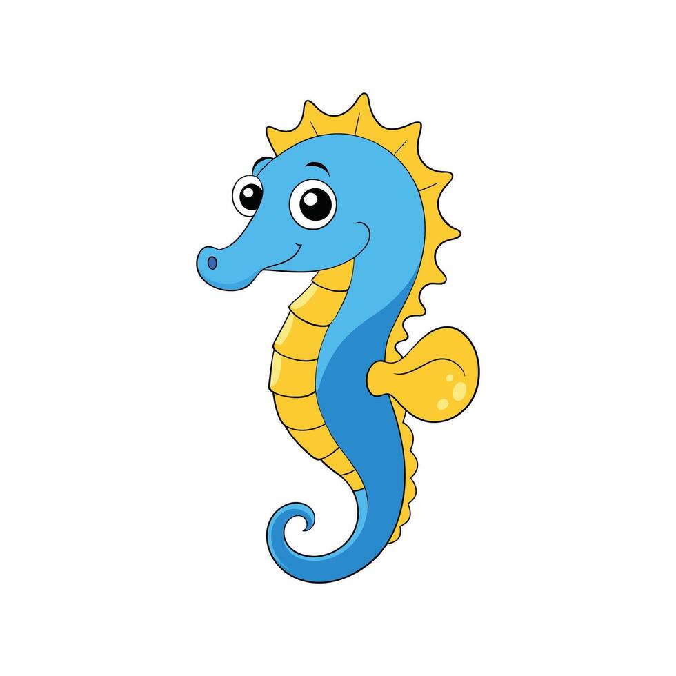 A Cute Cartoon Seahorse vector
