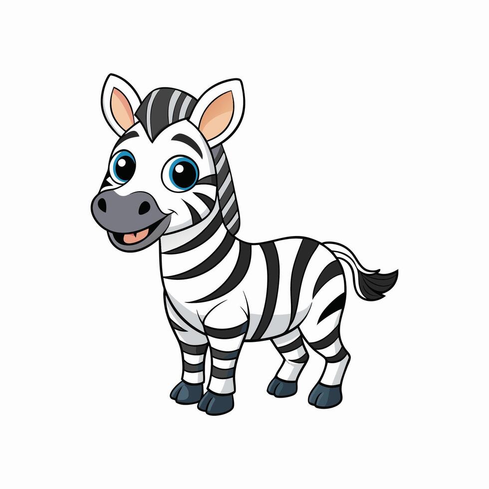 Cute Cartoon Zebra vector