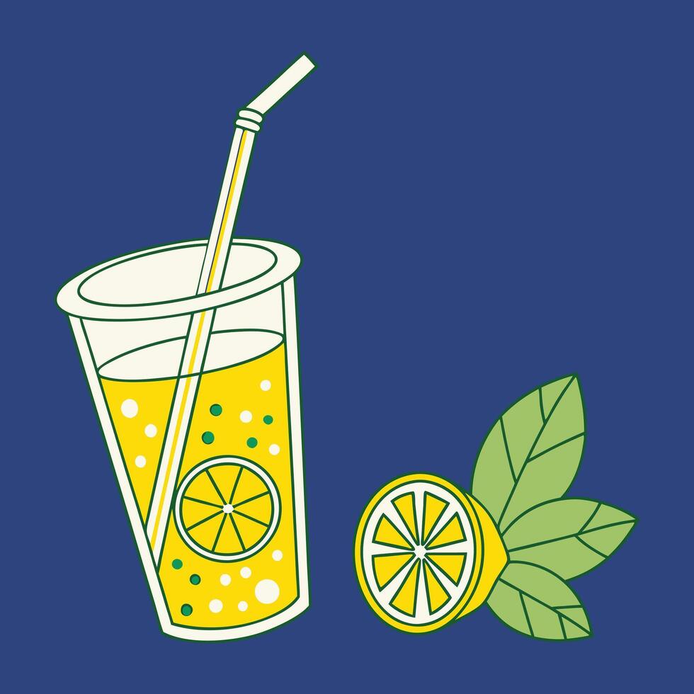 Fruit and Fizz Soft Drink in a Creative Cup vector