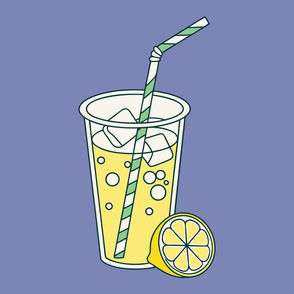 Fizzy Fun Soft Drink in a Fruit-Infused Cup vector