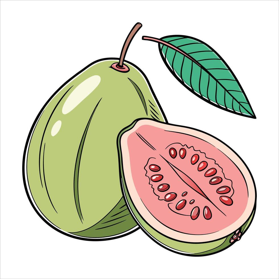 Guava Perfection A Slice of Freshness vector