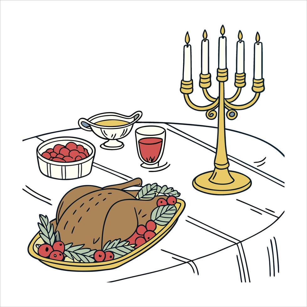 Candlelit Comfort Fried Chicken and Love vector