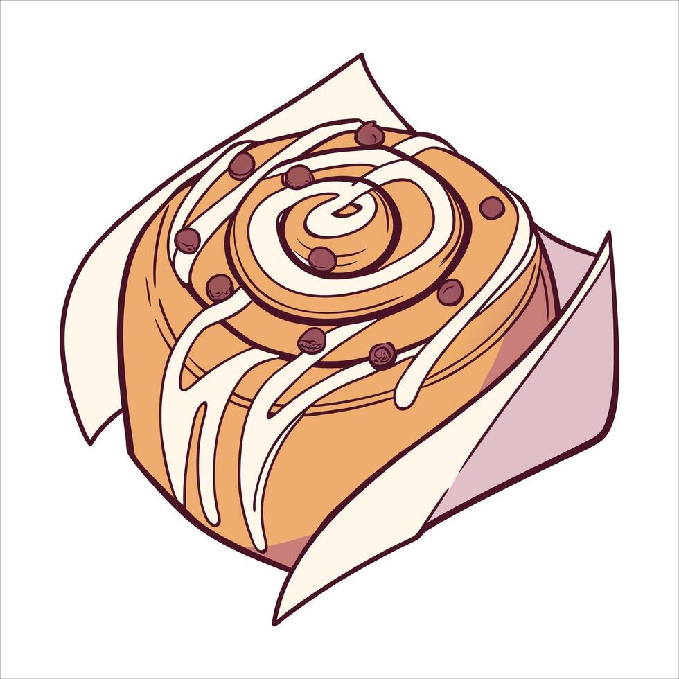 Crepe pancake roll with chocolate Popular Europe street food vector