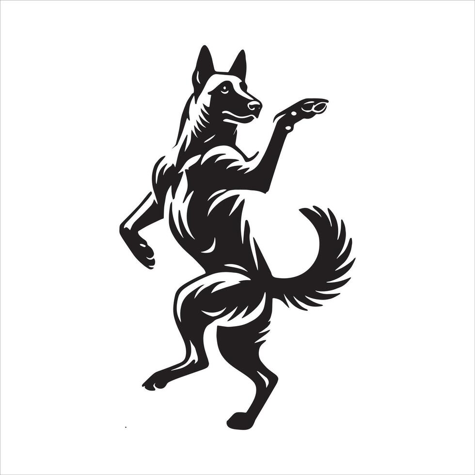 Belgian Malinois dancing vector