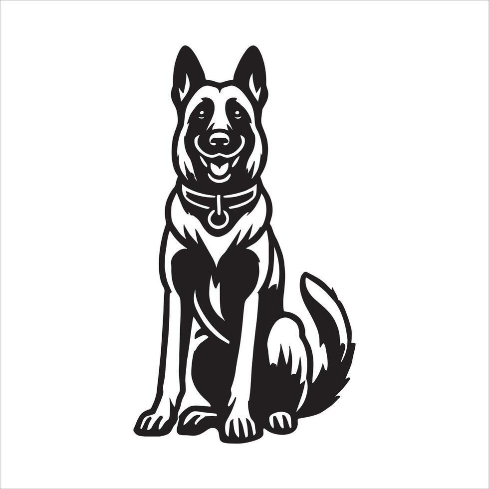 Majestic Belgian Malinois in a Regal Sitting Pose vector