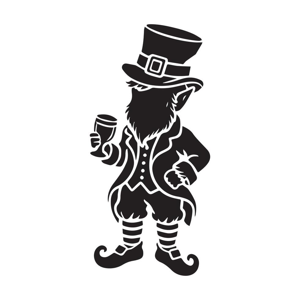 Leprechaun Playing the Flute vector