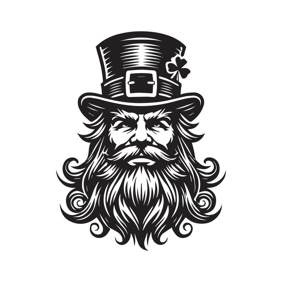 Leprechaun Holding a Rainbow Stick vector