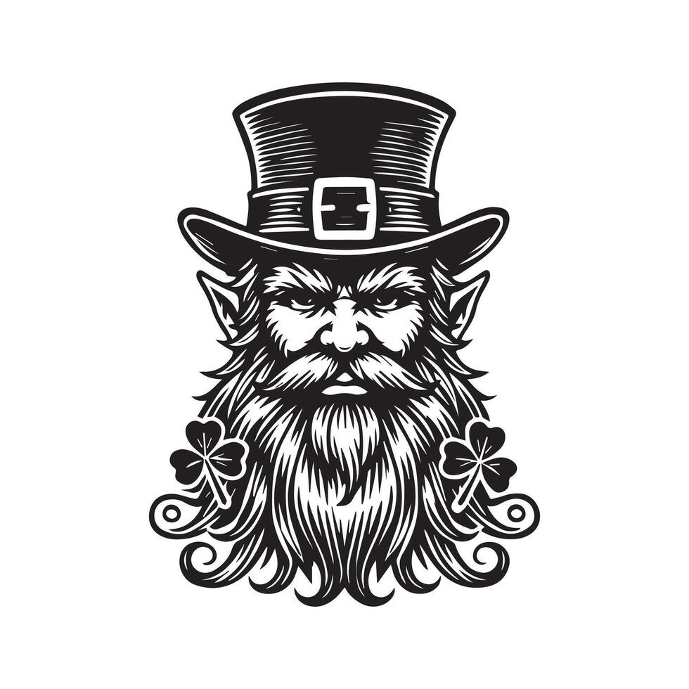 Leprechaun with a Bowtie and Hat vector