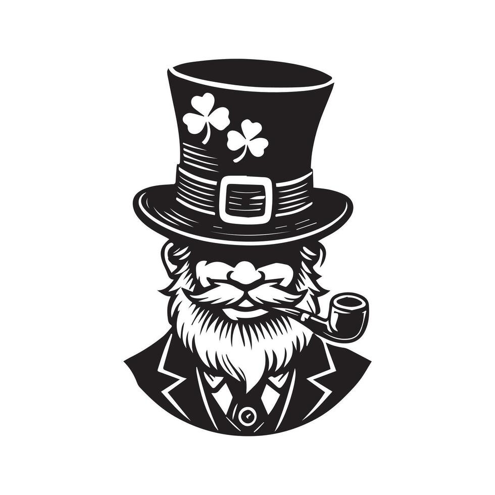 Laughing Leprechaun in a Hat vector