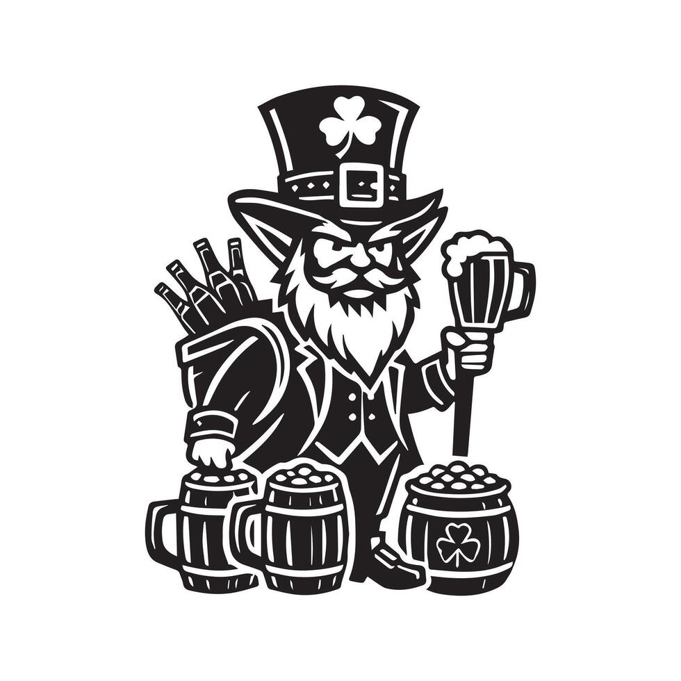 Leprechaun on a Clover Swing vector