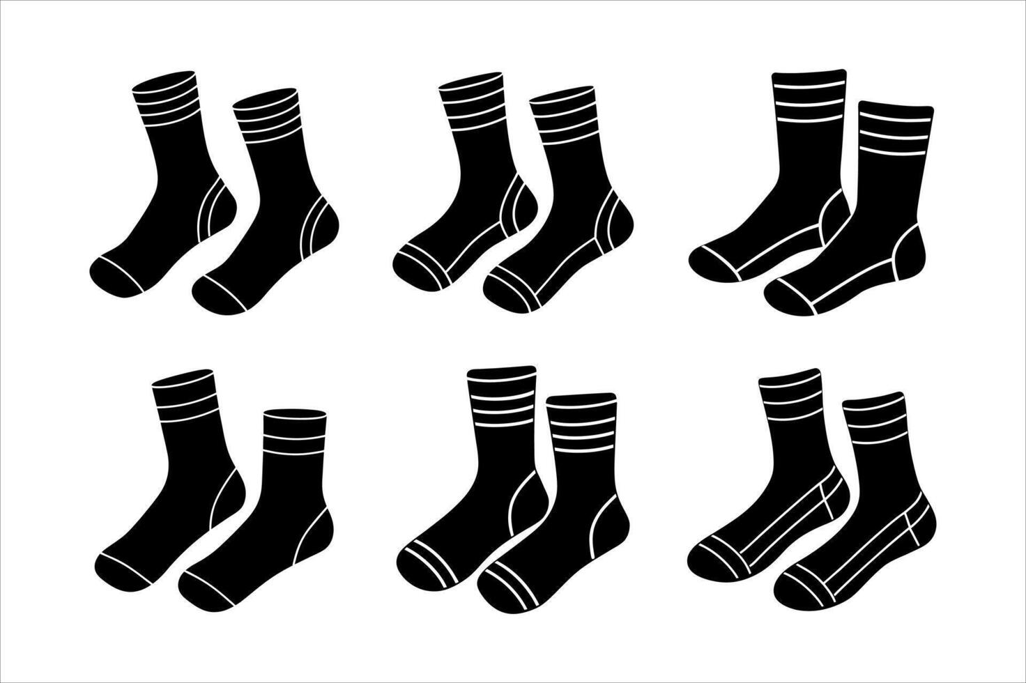 Simple Black and White Socks Illustration vector