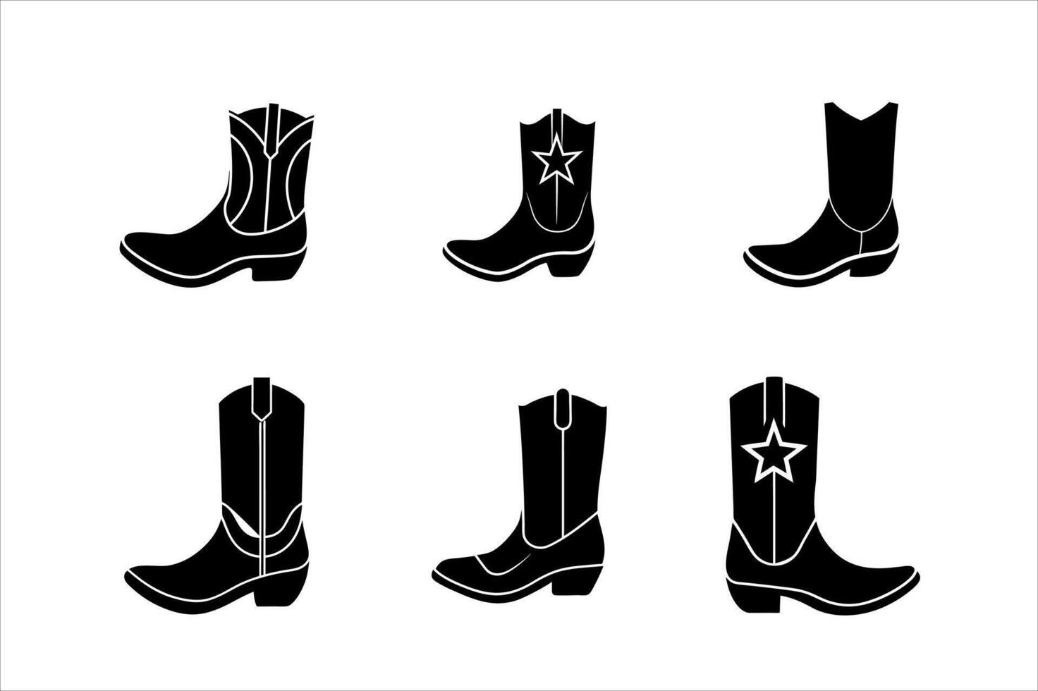 Various Cowboy Boots icon design vector