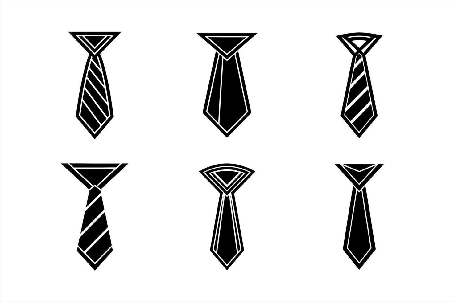 Six Simple Black Tie Icons design vector