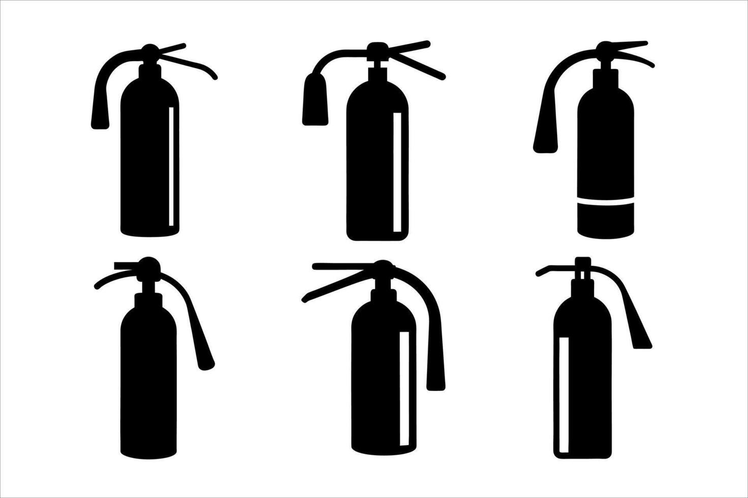 black silhouette fire extinguisher vector