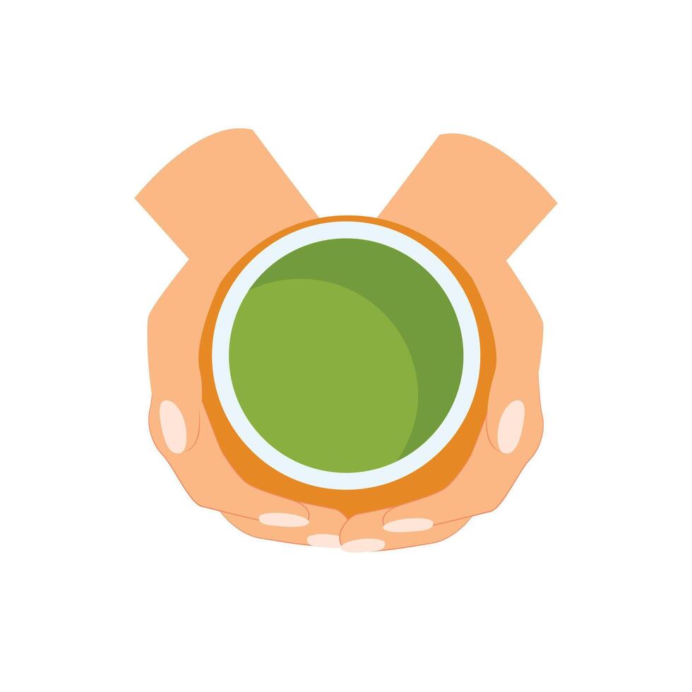 Women's hands holding coffee or tea cups vector