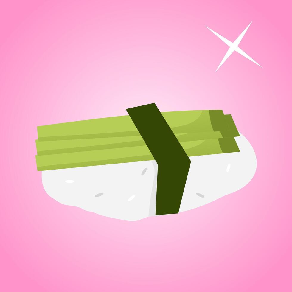 Sushi avocado or cucumber on pink background vector