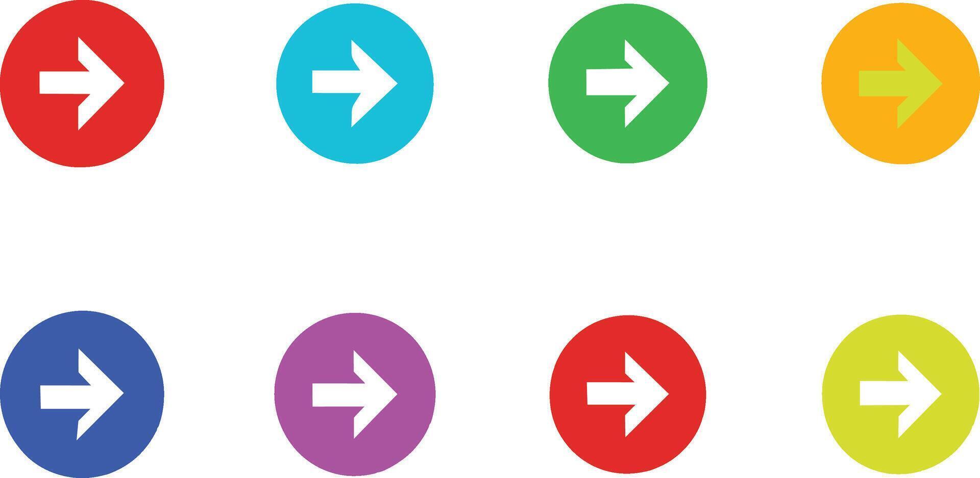 Colorful Circular Right Arrows Web UI Design Elements vector