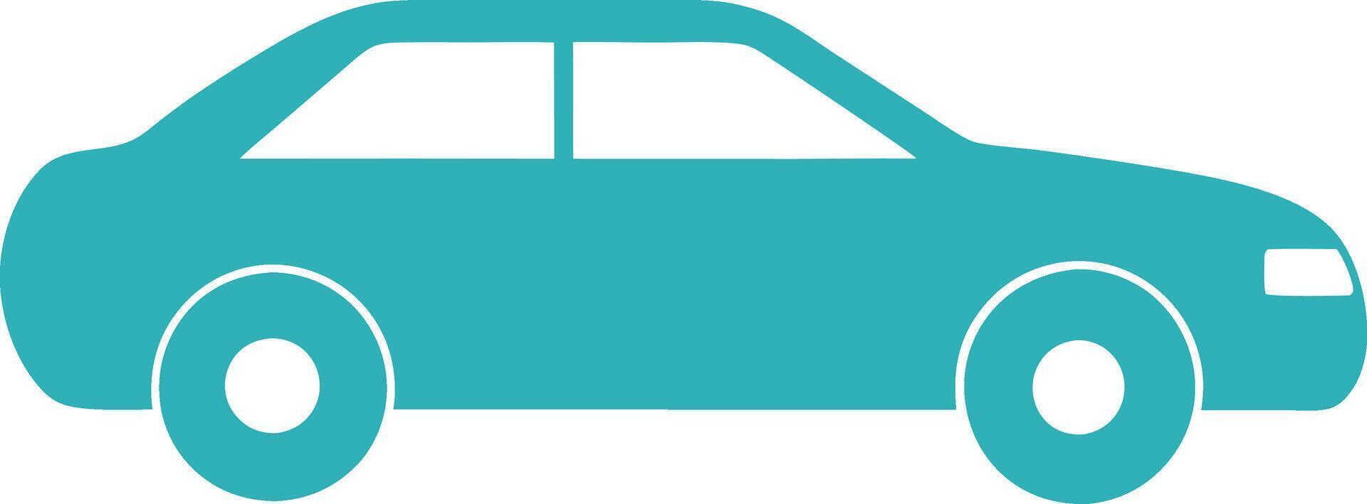 Teal Car Icon Simple Side View, Automobile Graphic, Vehicle Silhouette vector