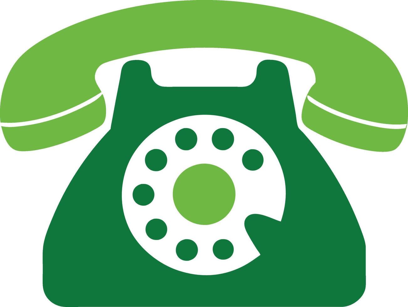 Green Rotary Phone Icon Communication, Contact, Support, Service vector