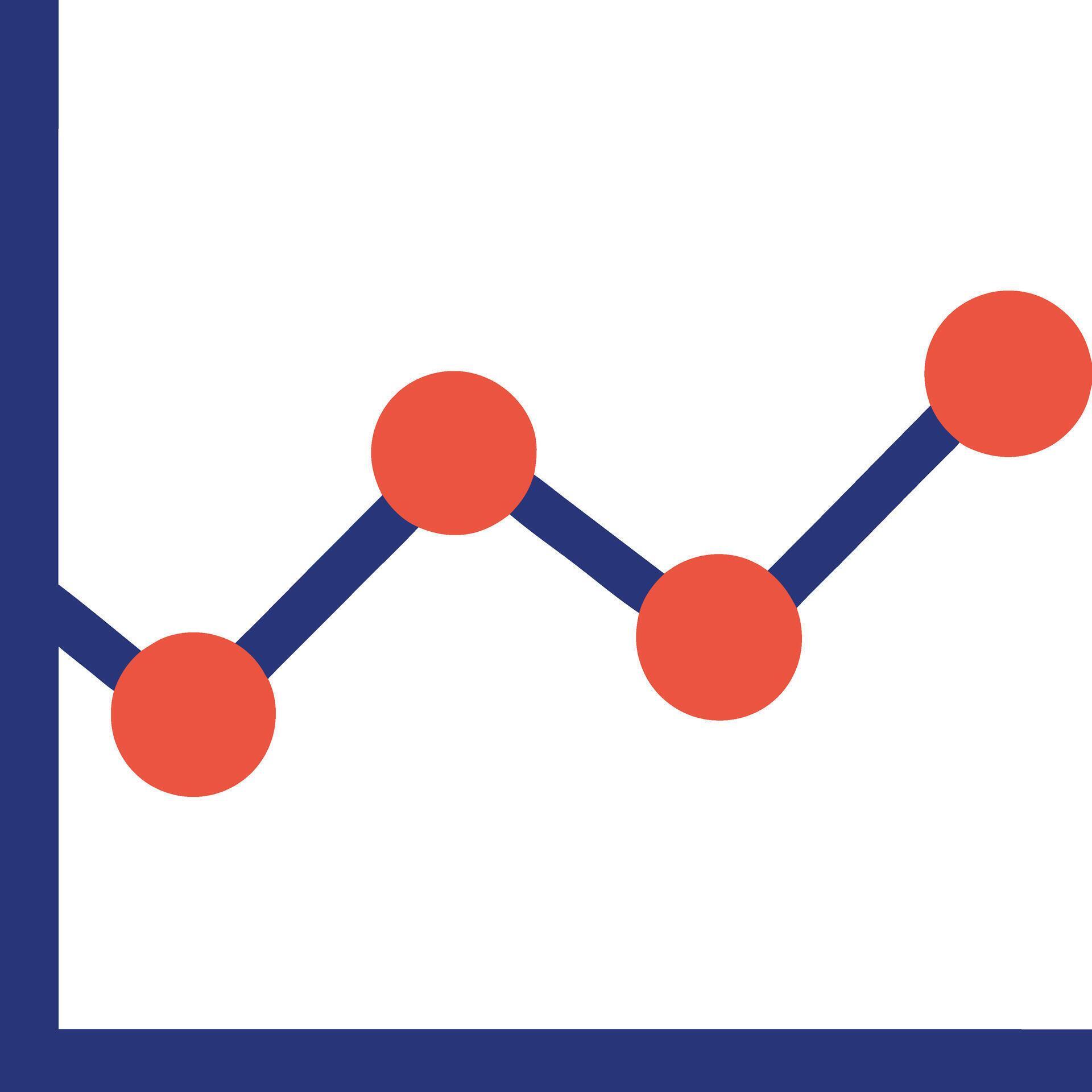 Simple Upward Trend Graph Data Points Chart Business Growth 54335796 ...