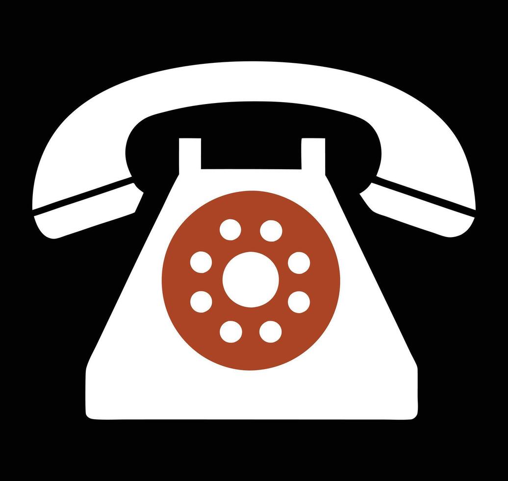 Retro Rotary Phone Classic Communication Device Icon vector