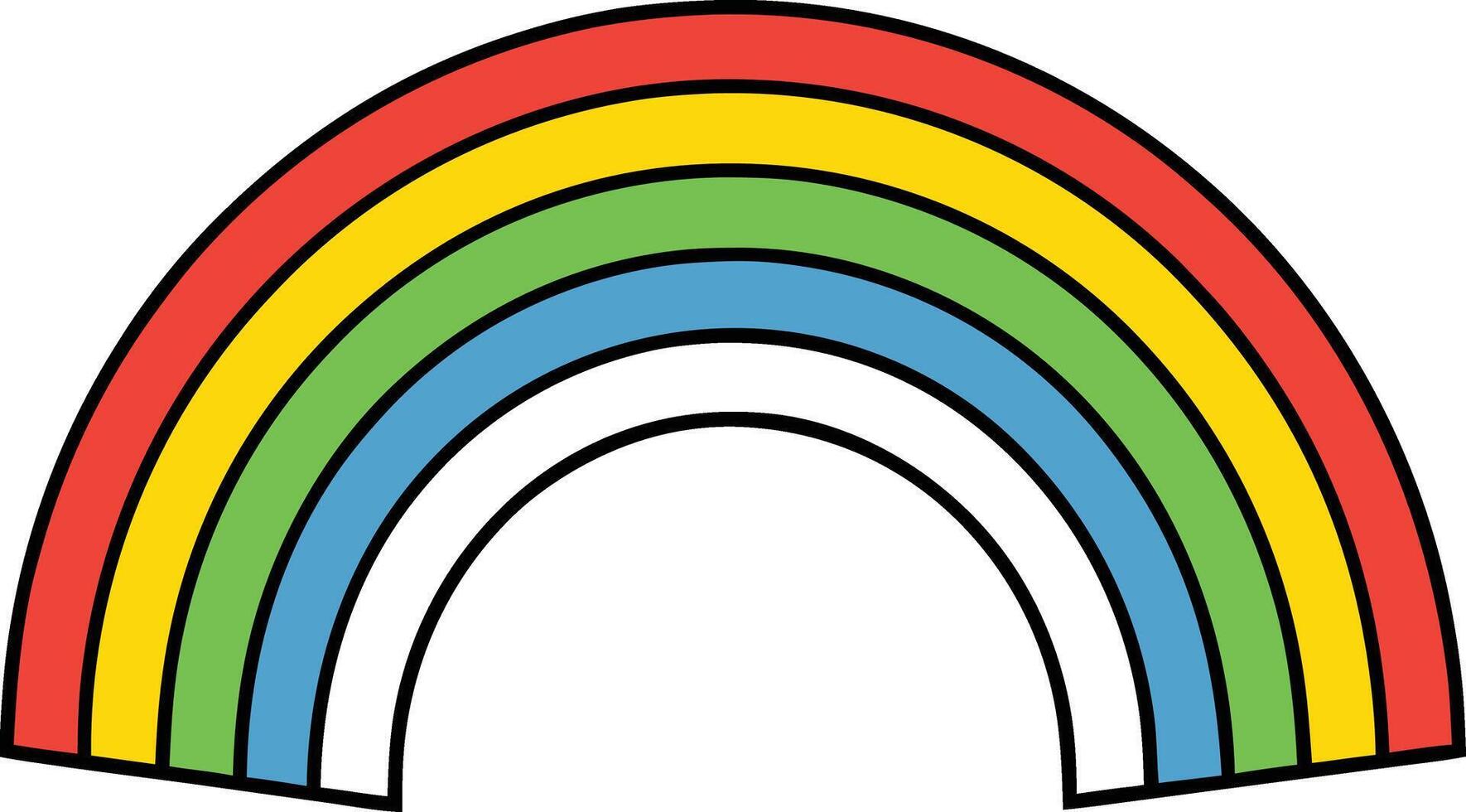 Colorful Rainbow Arc FiveBand Spectrum, Vivid Hues, Bright Design vector