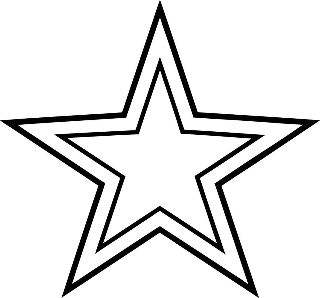 Double Line Star Shape Geometric, Graphic, Simple, Black, White, Design, Element, Icon, Symbol, Illu vector