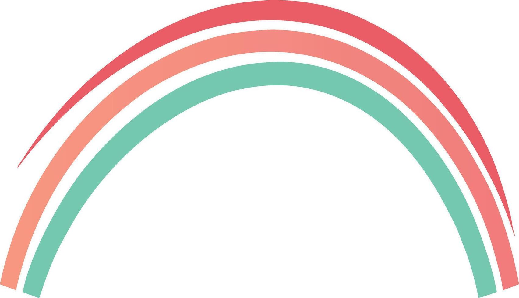 Pastel Rainbow Arc Soft Hues, Gentle Curves, Colorful Design vector