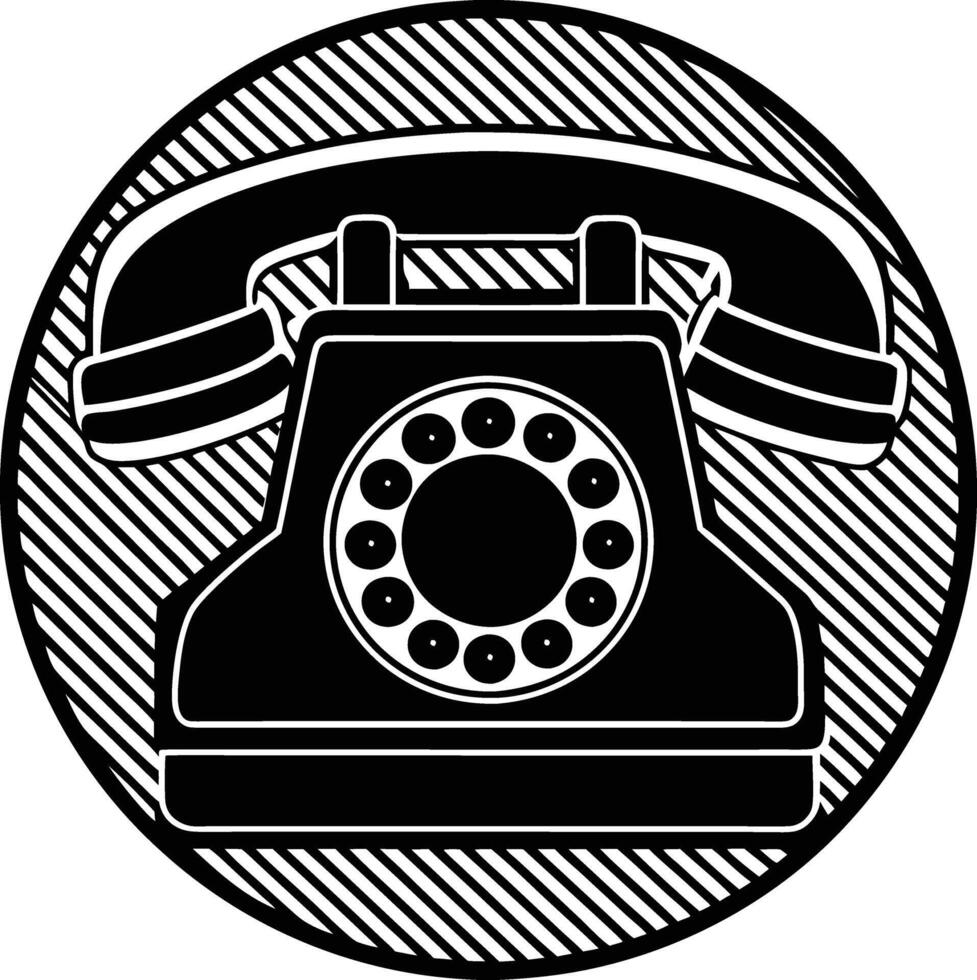 Retro Rotary Phone Icon Vintage Communication Device Graphic vector