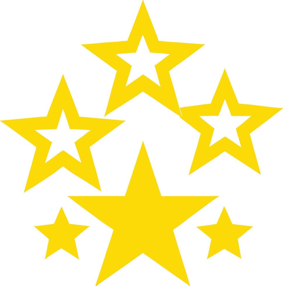 Golden Stars Cluster Shining Bright, FivePointed, Award Winning vector
