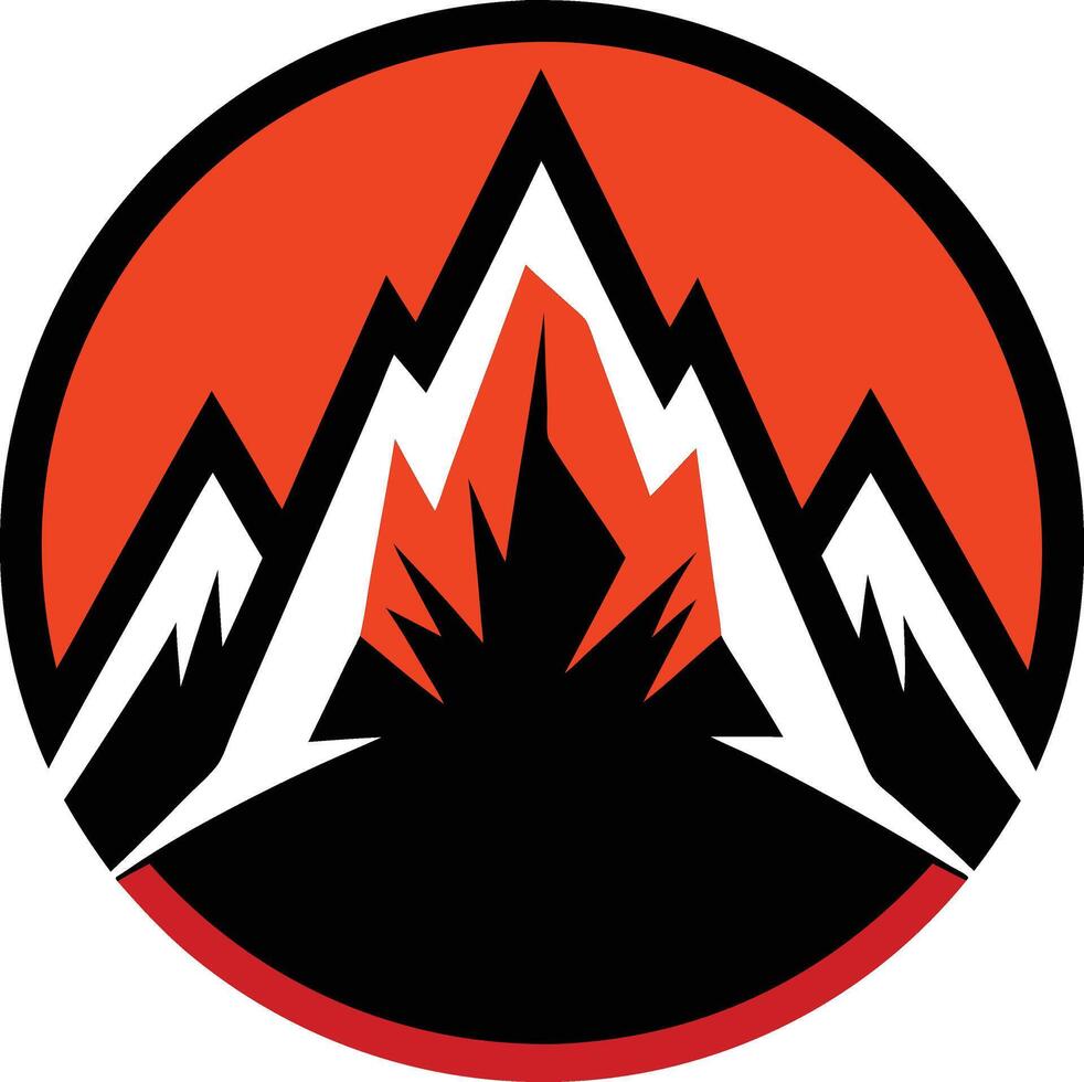 Fiery Mountain Peak Volcanic Eruption in Majestic Range vector