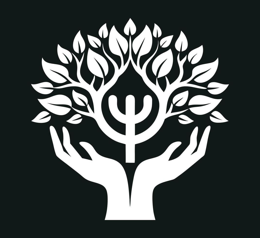 Tree of Life Symbolism Hands Protecting Natures Growth vector
