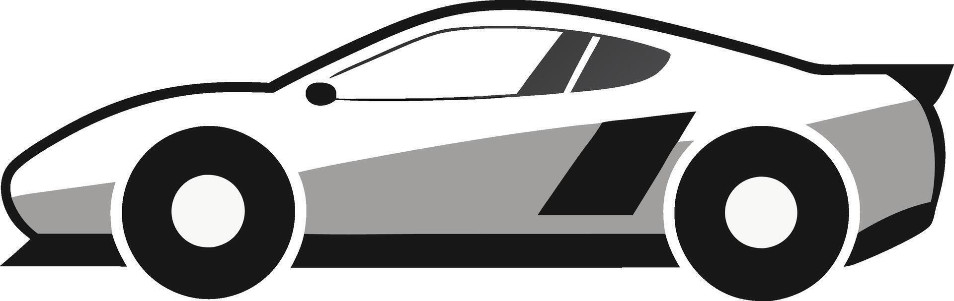 Sleek Sports Car Design Gray, Black, White Coupe vector
