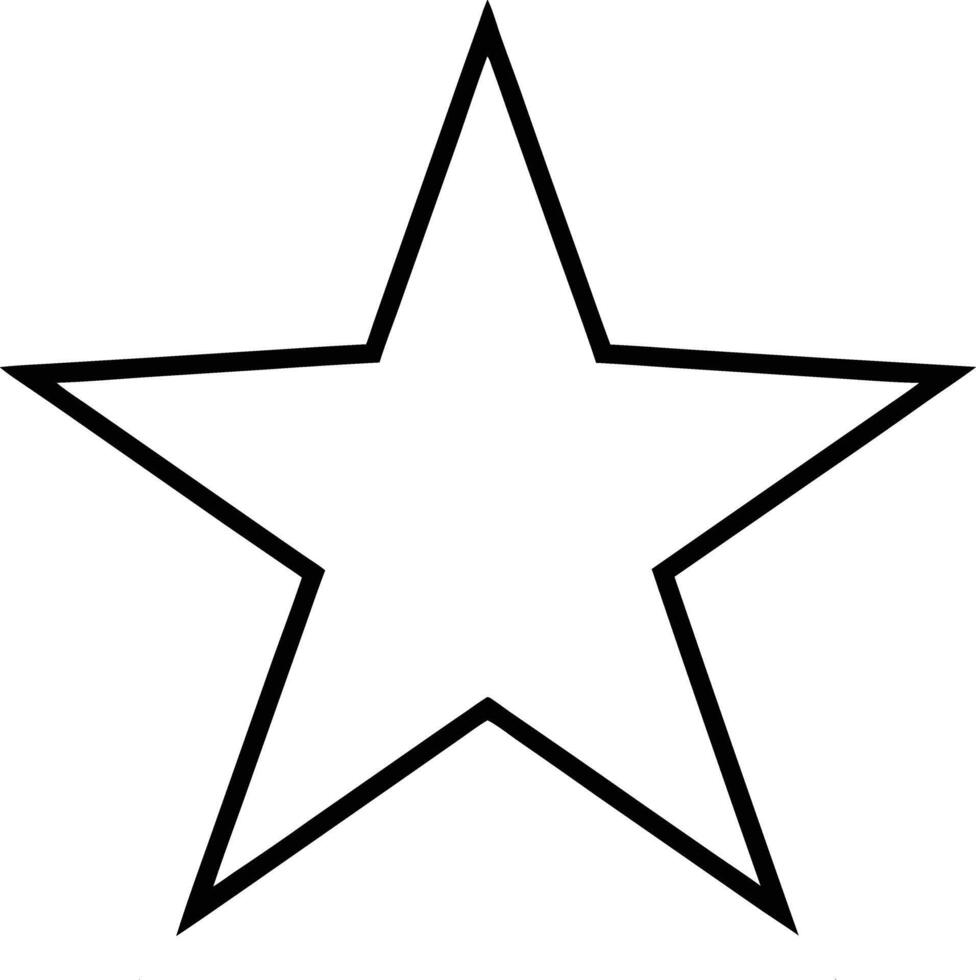 Simple Black Outline Star Shape, Graphic Design Element vector