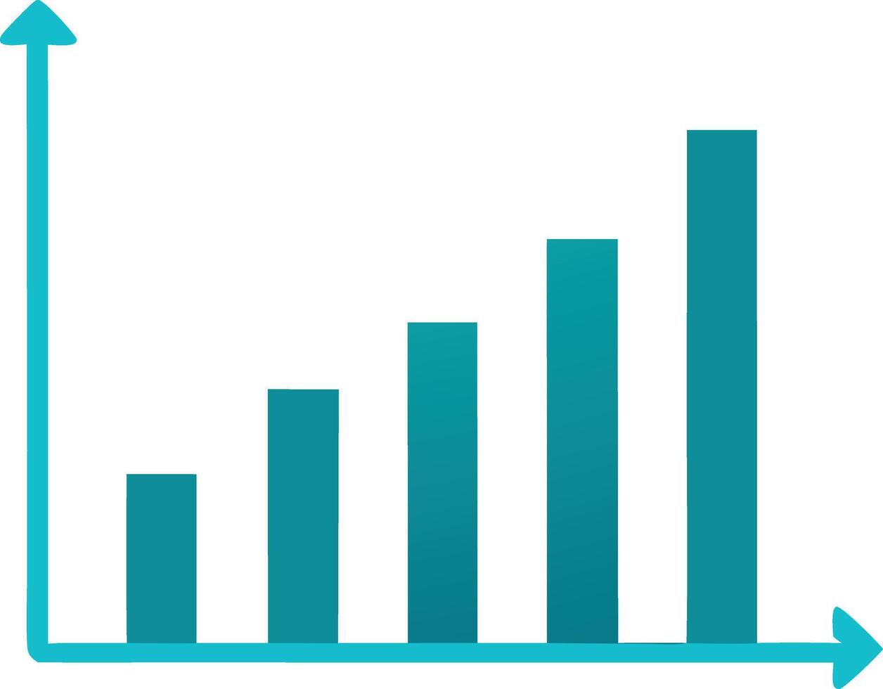 Positive Growth Trend Upward Bar Chart Showing Increasing Values vector
