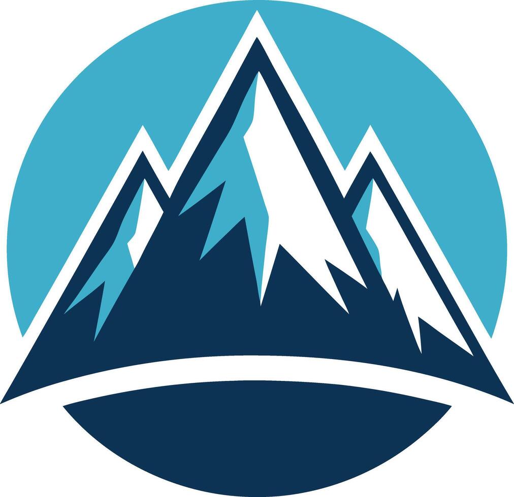 Majestic Mountain Peaks Natures Icon, Adventure Symbol vector