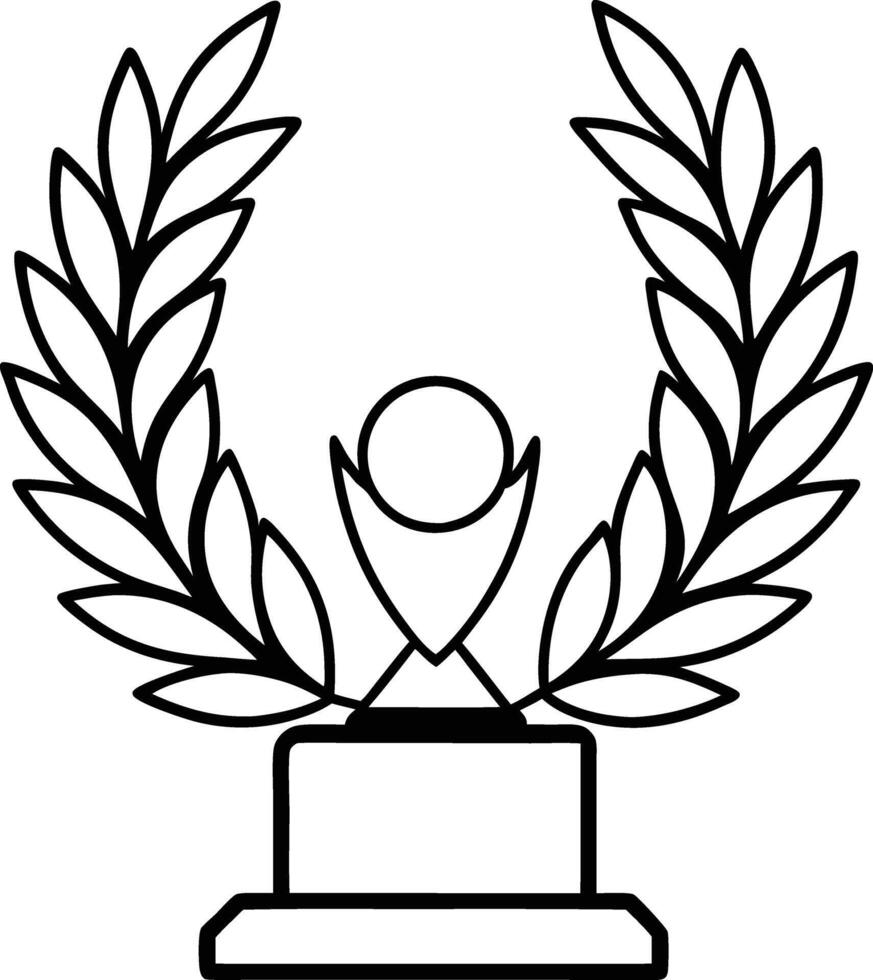 Award Trophy Illustration Laurel Wreath, Victory, Prize, Achievement vector