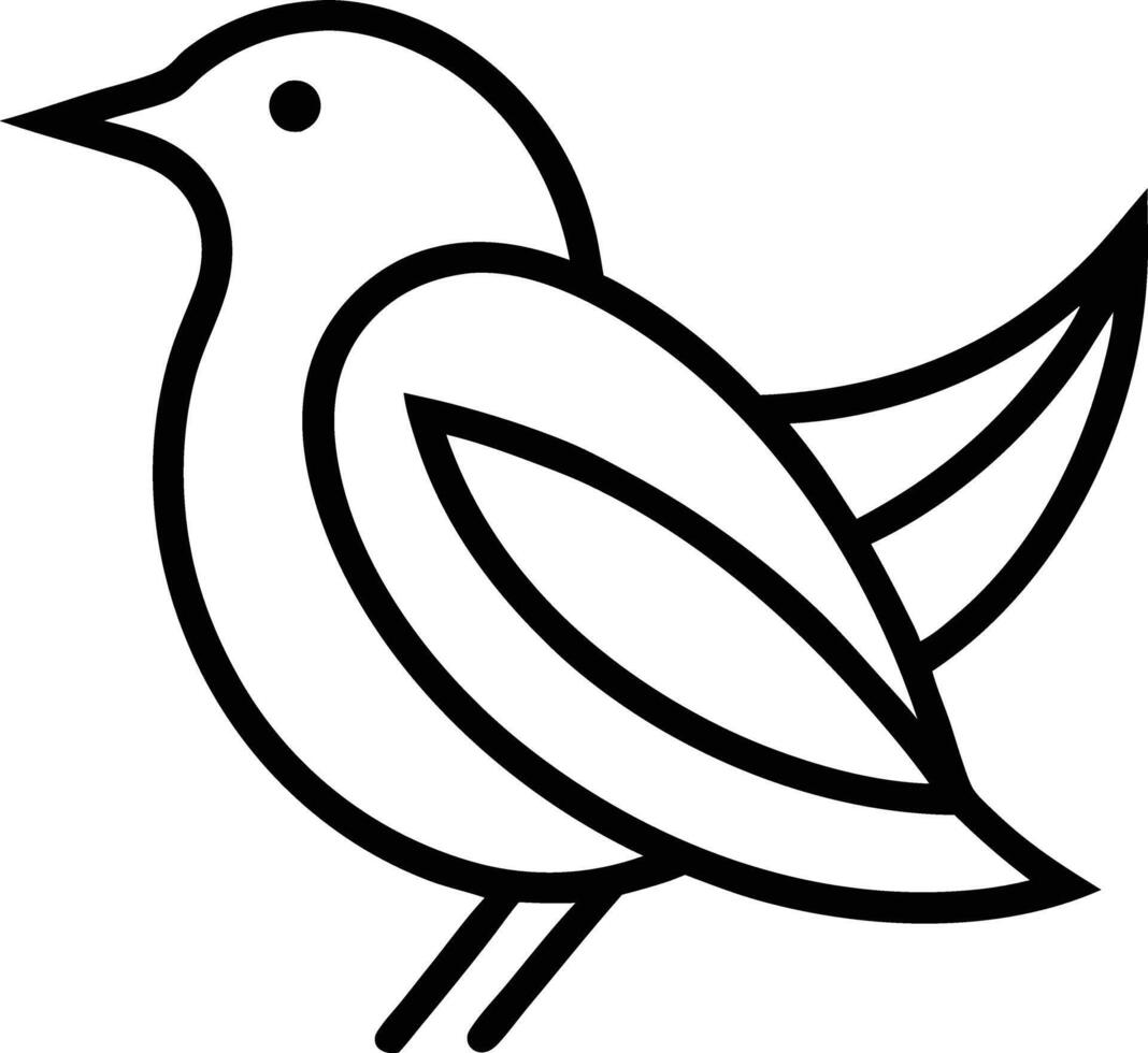 Simple Line Art Bird Drawing Minimalist Avian Illustration vector