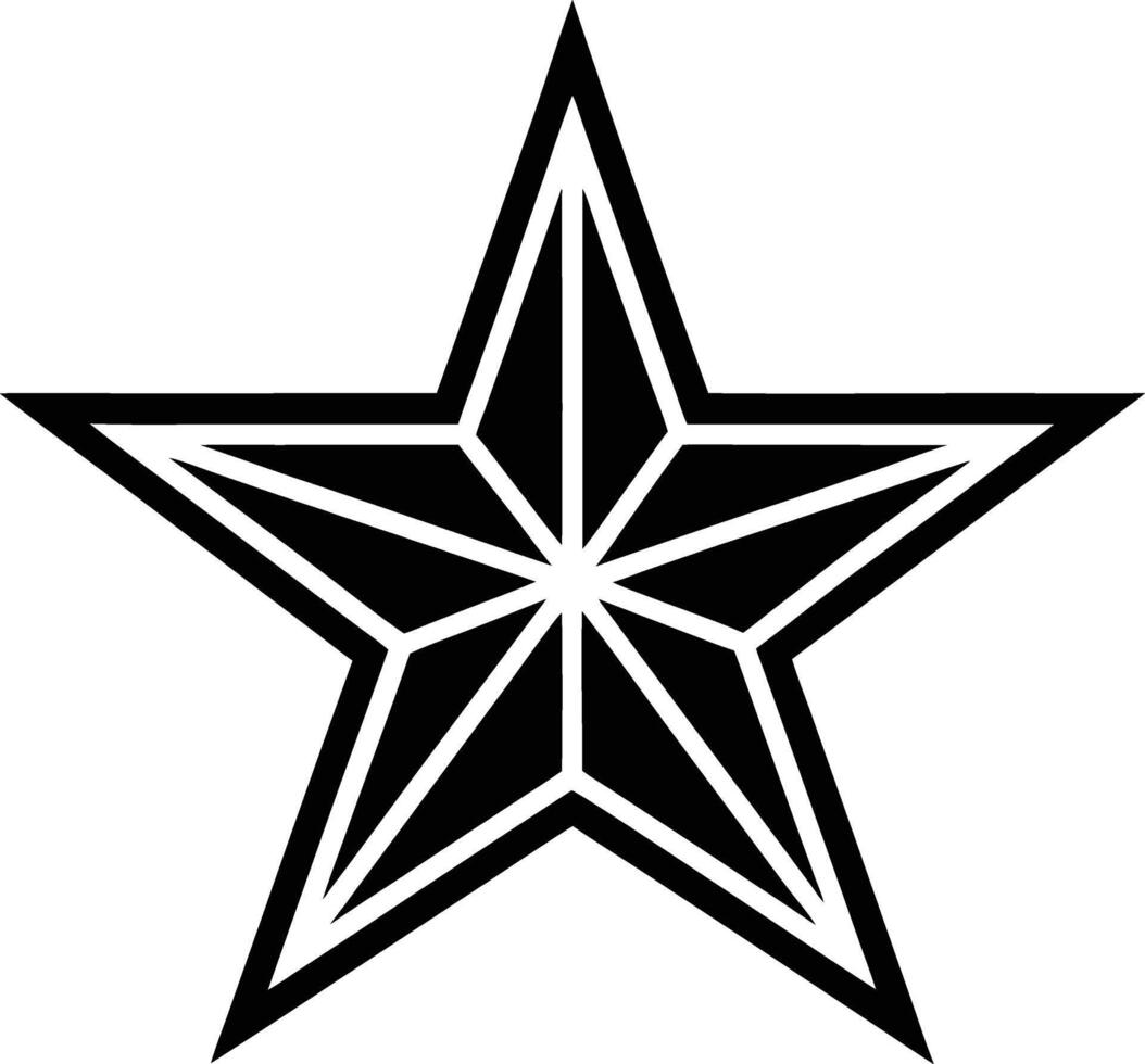 Bold Black Star Graphic Design Element, EightPointed, Geometric vector