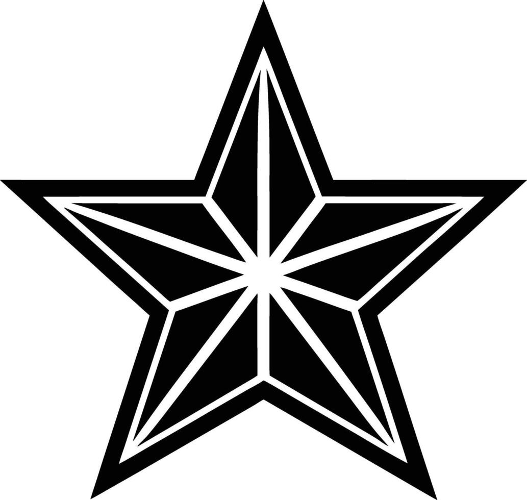 Black EightPointed Star Geometric Design Graphic Symbol vector
