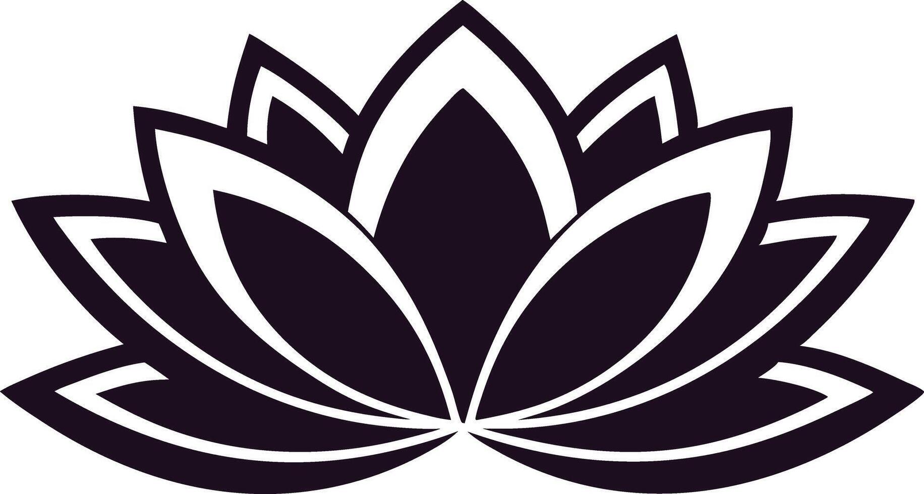 Elegant Black and White Stylized Lotus Flower Design vector