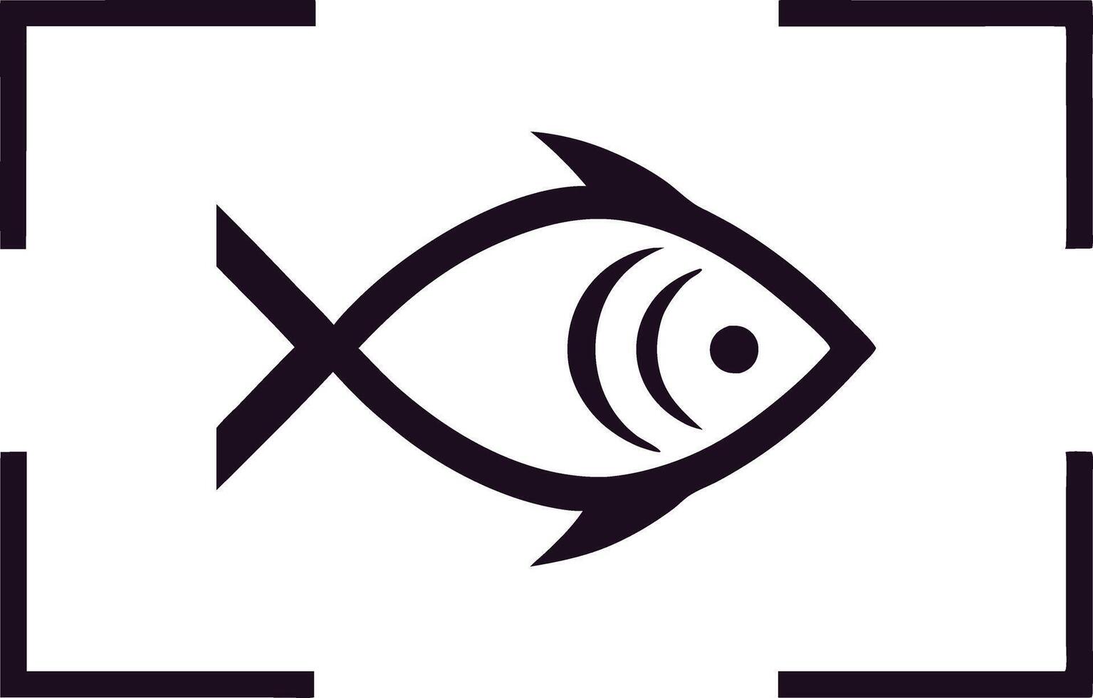 Stylized Fish Icon Simple, Black, Graphic, Design, Element, Image, Symbol, Illustration, Art vector