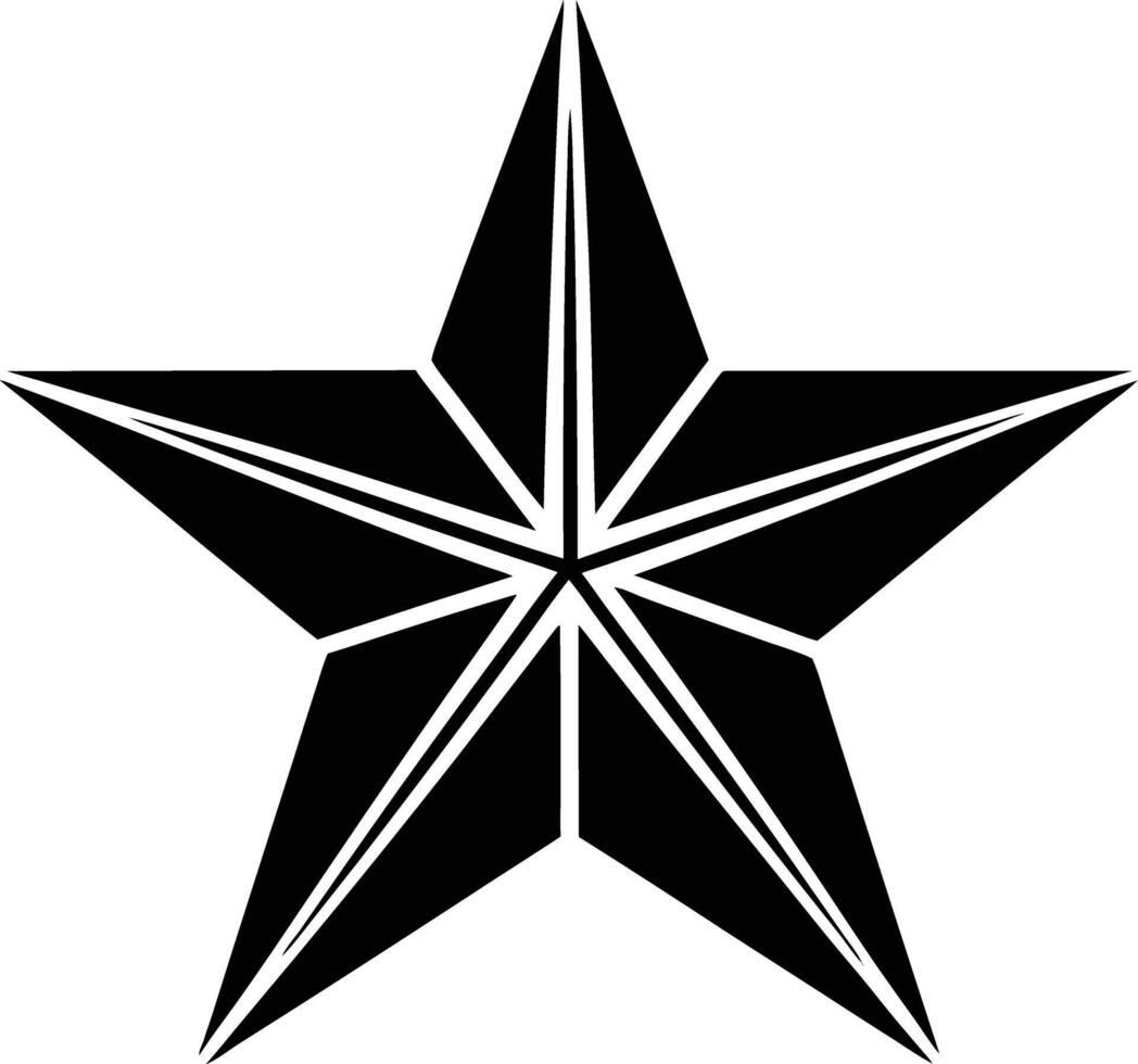 Black EightPointed Star Symbol, Icon, Design, Graphic, Art, Shape, Geometry, Sharp, Points, Pattern vector