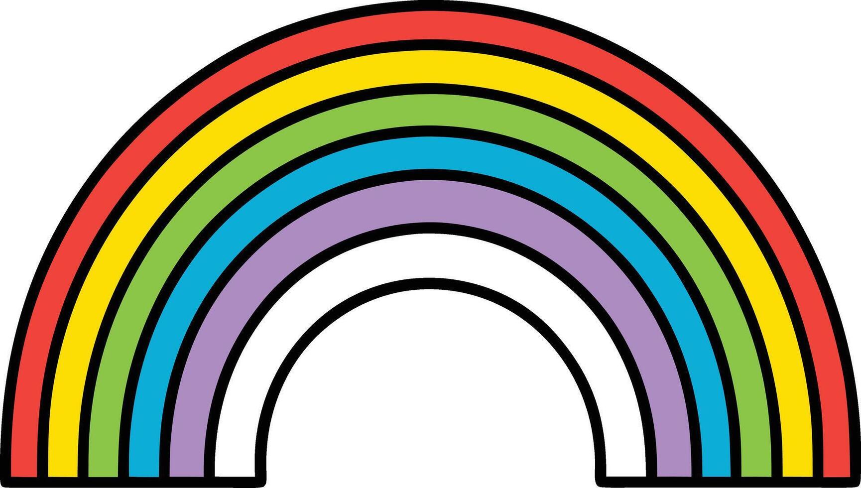 Vibrant Rainbow Arc, Colorful Spectrum, Joyful Symbol, Happy Colors vector