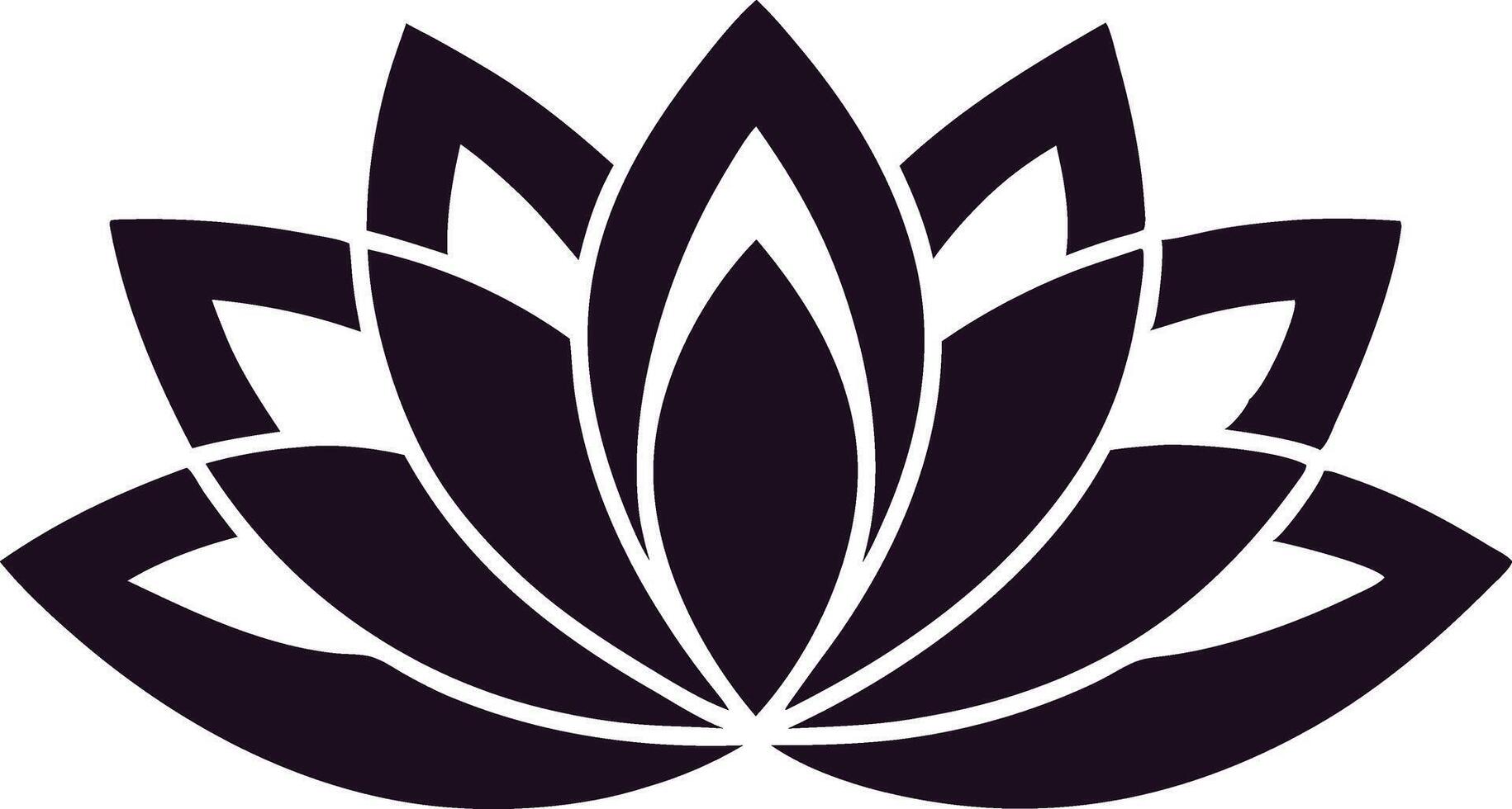 Elegant Black Lotus Flower Stylized Floral Design, Sacred Symbol vector