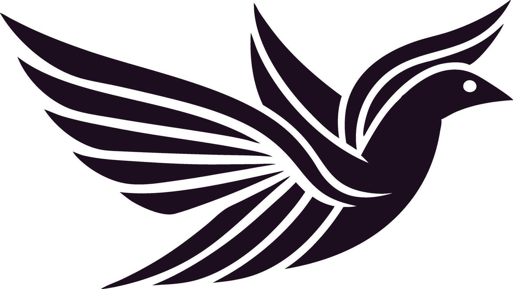 Stylized Bird Flight, Abstract Wings, Black Avian Design, Elegant Graphic vector