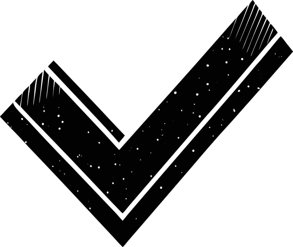Black Checkmark Icon Grunge, Texture, Approved, Verified, Design vector