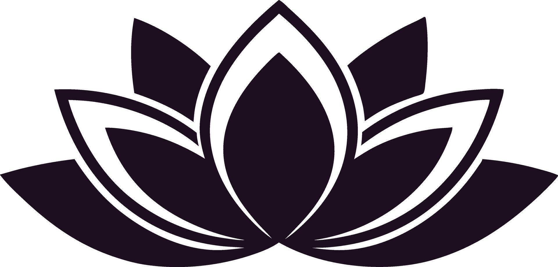 Elegant Black Lotus Flower Design, Spiritual Symbol, Yoga, Wellness vector