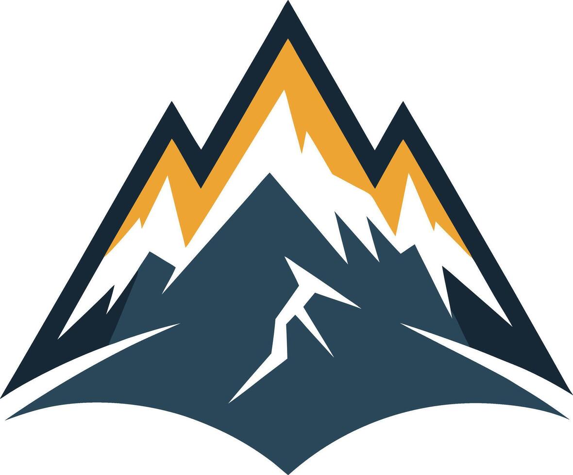 Majestic Mountain Peak Logo Design Abstract Nature Icon vector