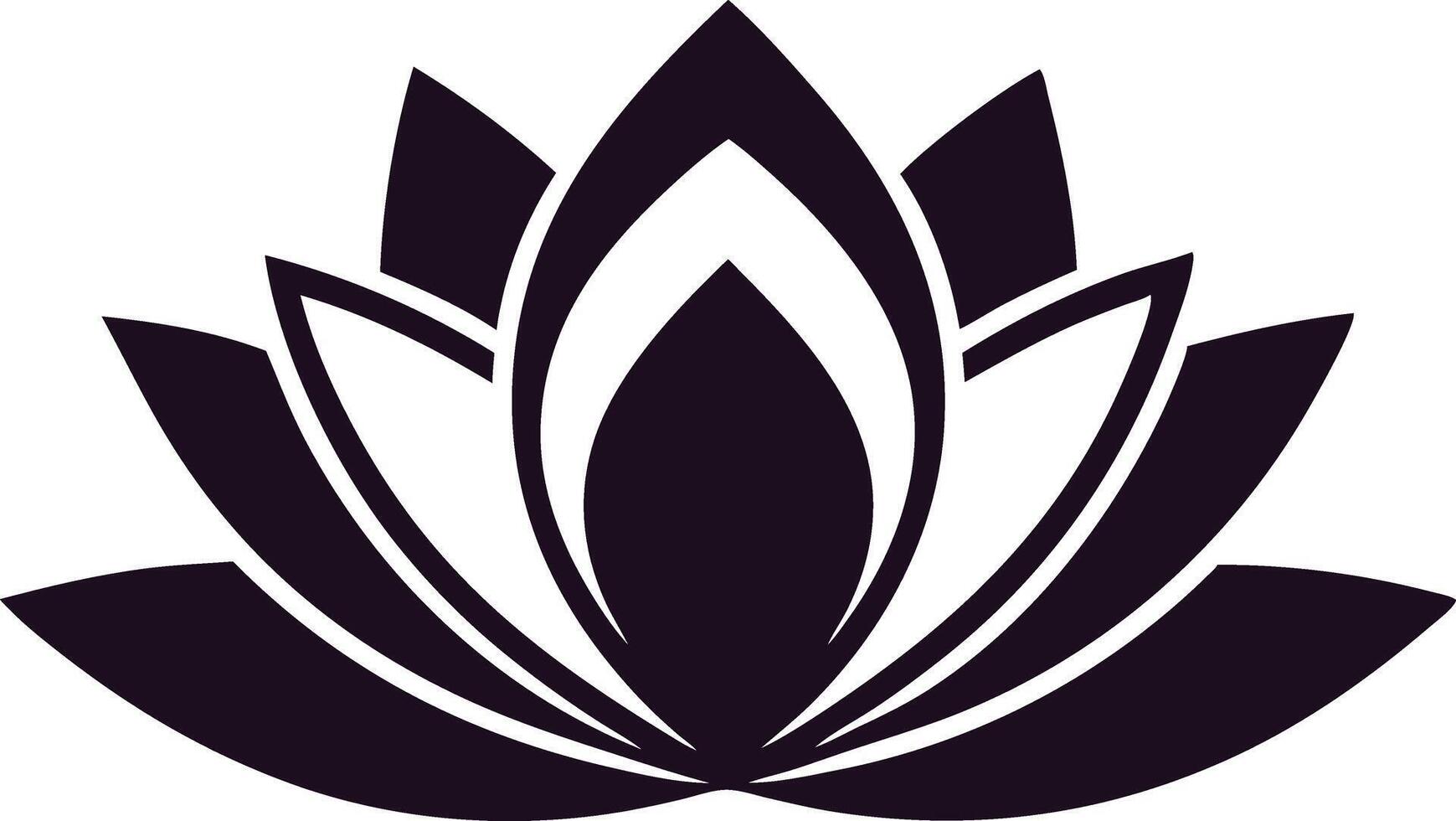 Elegant Black Lotus Flower Stylized Floral Art Design vector